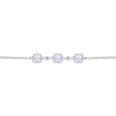 Asfour Crystal Box Chain Bracelet With Zircon Square Design In 925 Sterling Silver-BD0292